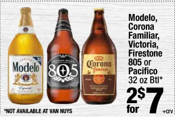 Modelo, Corona Familiar, Victoria, Firestone 805 or Pacifico