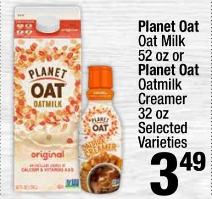 Planet Oat Oat Milk or Planet Oat Oatmilk Creamer