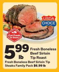 Fresh Boneless Beef Sirloin Tip Roast