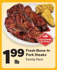 Fresh Bone-In Pork Steaks