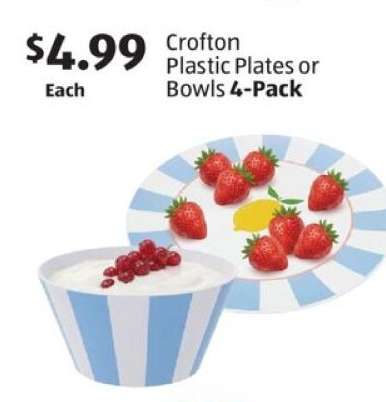 Crofton Plastic Plates or Bowls 4-Pack