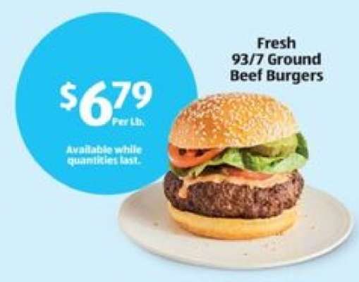 Fresh 93/7 Ground Beef Burgers