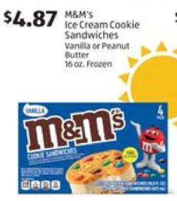 M&M's Ice Cream Cookie Sandwiches