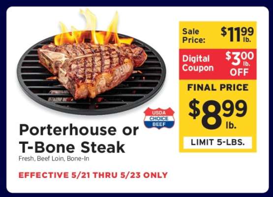 Porterhouse or T-Bone Steak