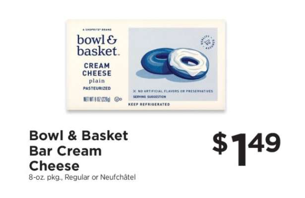 Bowl & Basket Bar Cream Cheese