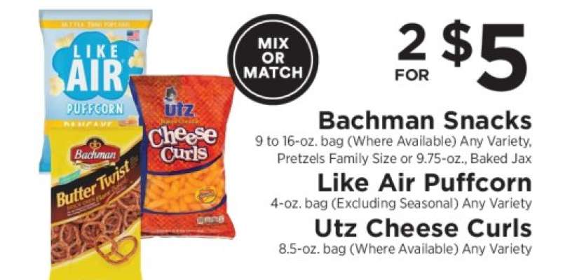 Bachman Snacks, Like Air Puffcorn, Utz Cheese Curls