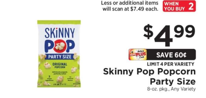 Skinny Pop Popcorn Party Size