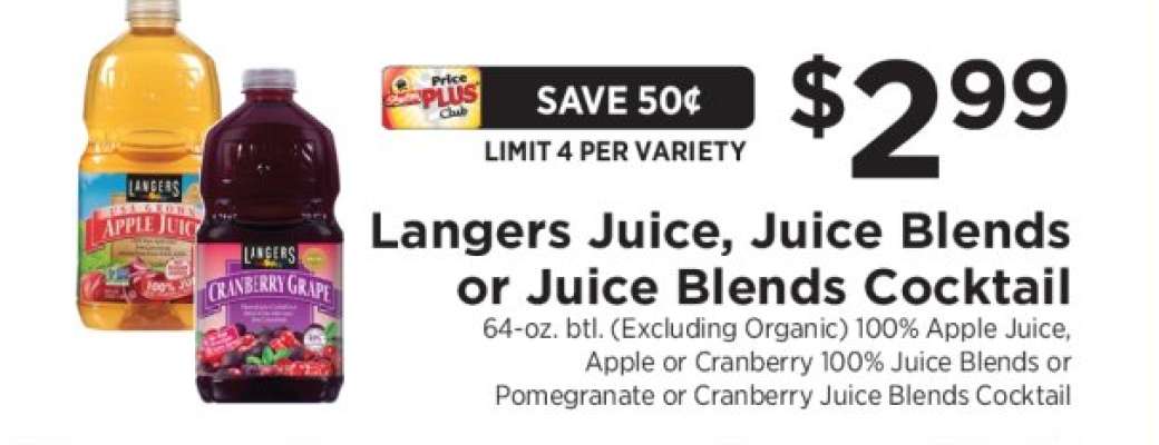 Langers Juice, Juice Blends or Juice Blends Cocktail