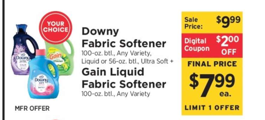 Downy Fabric Softener / Gain Liquid Fabric Softener