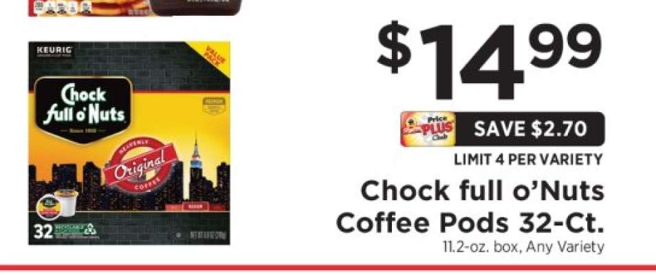 Chock full o’Nuts Coffee Pods 32-Ct.