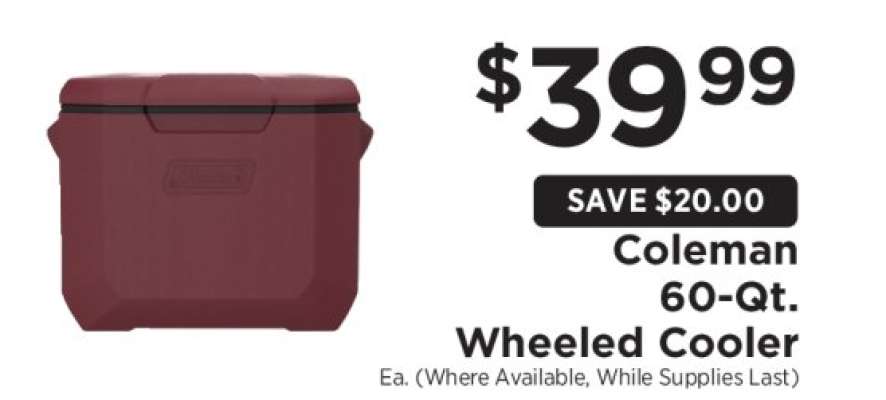 Coleman 60-Qt. Wheeled Cooler