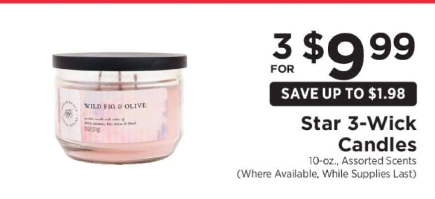 Star 3-Wick Candles