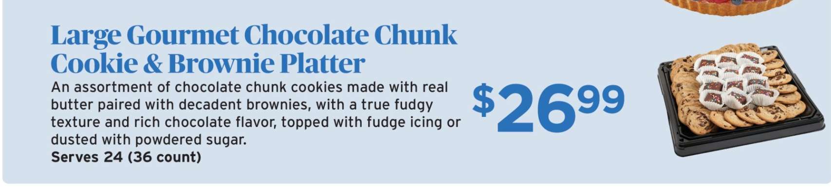 Large Gourmet Chocolate Chunk Cookie & Brownie Platter