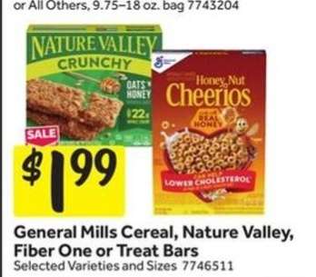General Mills Cereal, Nature Valley, Fiber One or Treat Bars