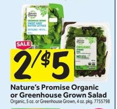 Nature's Promise Organic or Greenhouse Grown Salad