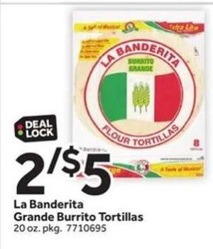 La Banderita Grande Burrito Tortillas