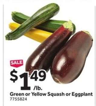 Green or Yellow Squash or Eggplant