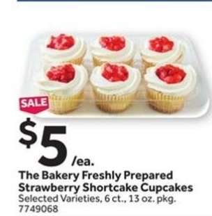 The Bakery Freshly Prepared Strawberry Shortcake Cupcakes