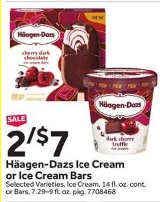 Häagen-Dazs Ice Cream or Ice Cream Bars