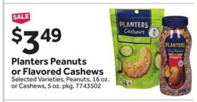 Planters Peanuts or Flavored Cashews