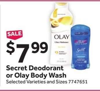 Secret Deodorant or Olay Body Wash