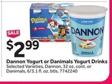 Dannon Yogurt or Danimals Yogurt Drinks