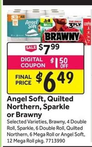 Angel Soft, Quilted Northern, Sparkle or Brawny