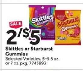 Skittles or Starburst Gummies