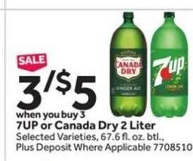 7UP or Canada Dry 2 Liter