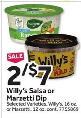 Willy's Salsa or Marzetti Dip