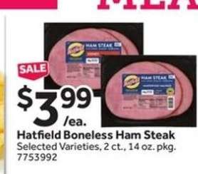 HATFIELD BONELESS HAM STEAK