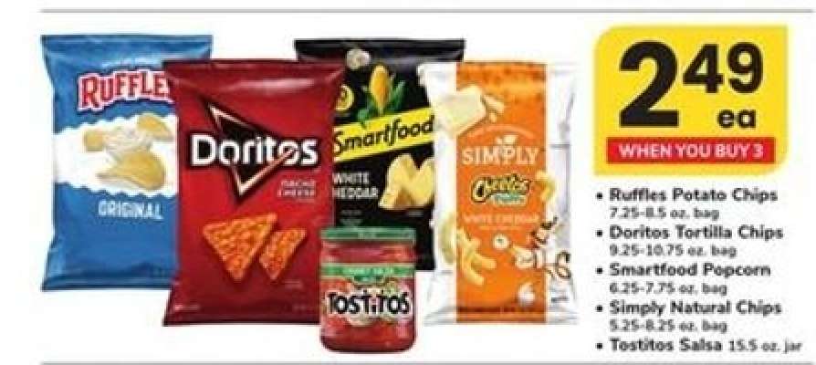 Ruffles, Doritos, Smartfood, Simply Natural, Tostitos