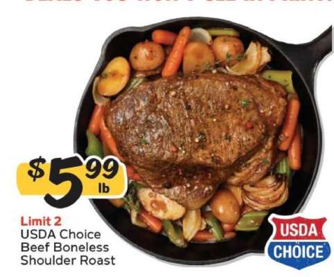 USDA Choice Beef Boneless Shoulder Roast