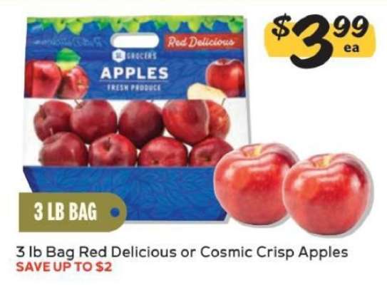 3 lb Bag Red Delicious or Cosmic Crisp Apples