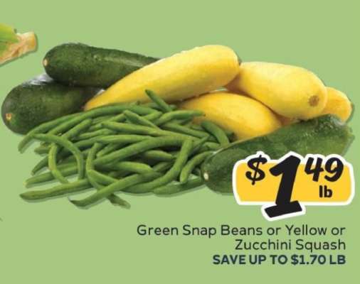 Green Snap Beans or Yellow or Zucchini Squash