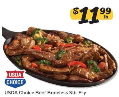 USDA Choice Beef Boneless Stir Fry