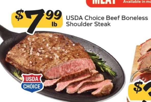 USDA Choice Beef Boneless Shoulder Steak