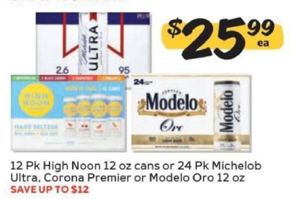 High Noon, Michelob Ultra, Corona Premier, Modelo Oro