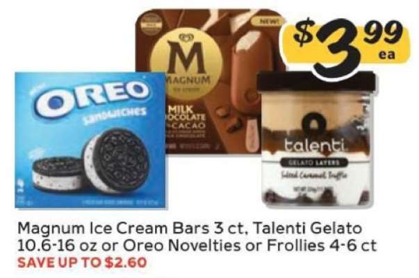 Magnum Ice Cream Bars, Talenti Gelato, Oreo Novelties or Frollies