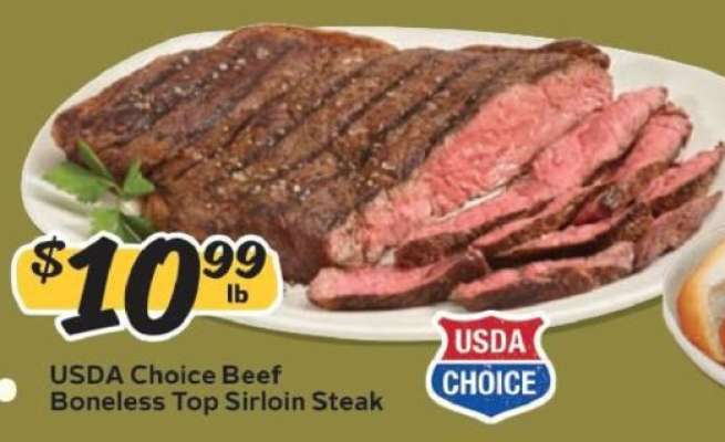 USDA Choice Beef Boneless Top Sirloin Steak