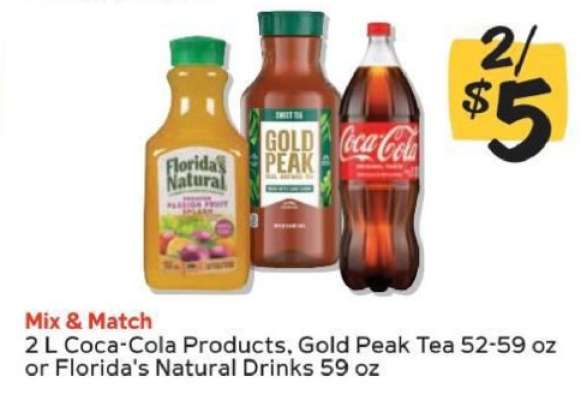 Coca-Cola Products, Gold Peak Tea, or Florida's Natural Drinks