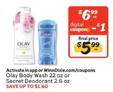 Olay Body Wash or Secret Deodorant