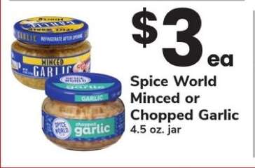 Spice World minced or chopped garlic