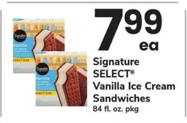 Signature SELECT Vanilla Ice Cream Sandwiches