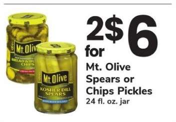Mt. Olive Spears or Chips Pickles