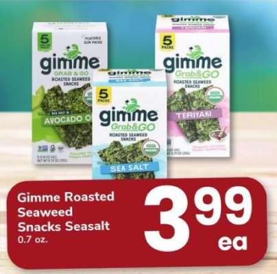 Gimme Roasted Seaweed Snacks Seasalt