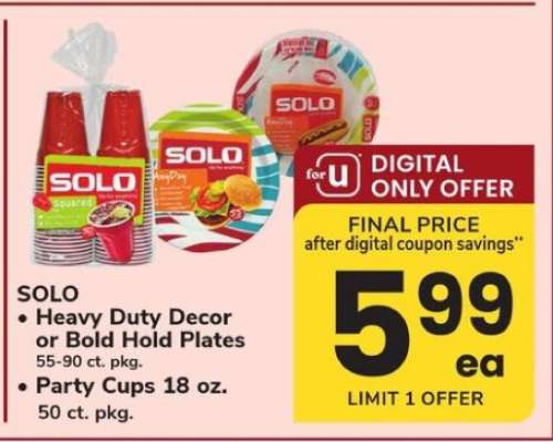 SOLO Heavy Duty Decor or Bold Hold Plates / Party Cups