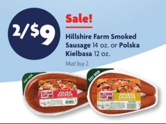 Hillshire Farm Smoked Sausage or Polska Kielbasa