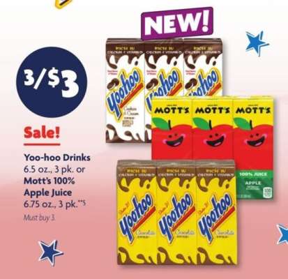 Yoo-hoo Drinks or Mott's 100% Apple Juice