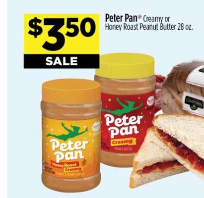 Peter Pan Creamy or Honey Roast Peanut Butter 28 oz.